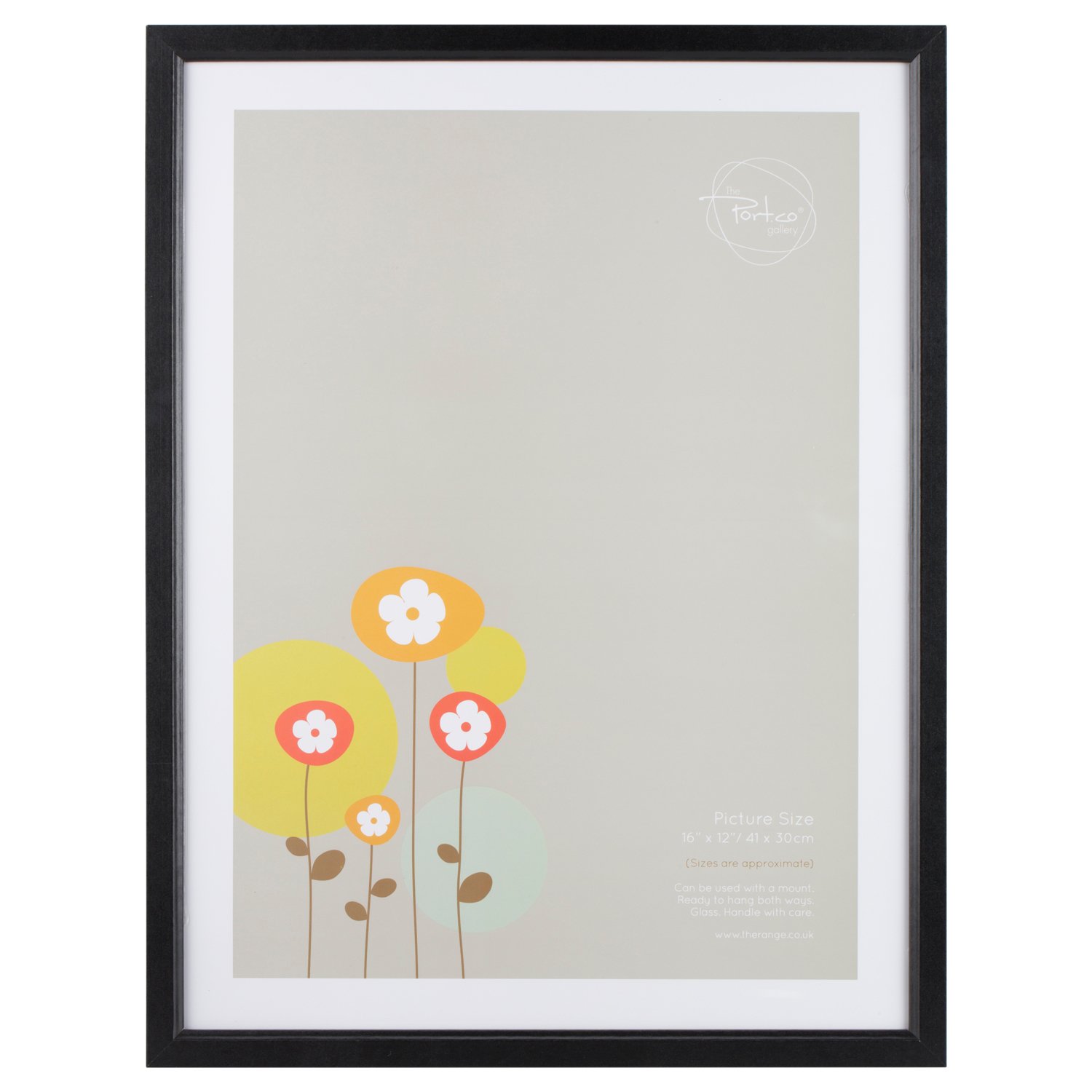 The Port Gallery Black Ridged Photo Frame 16 x 12 inch Image