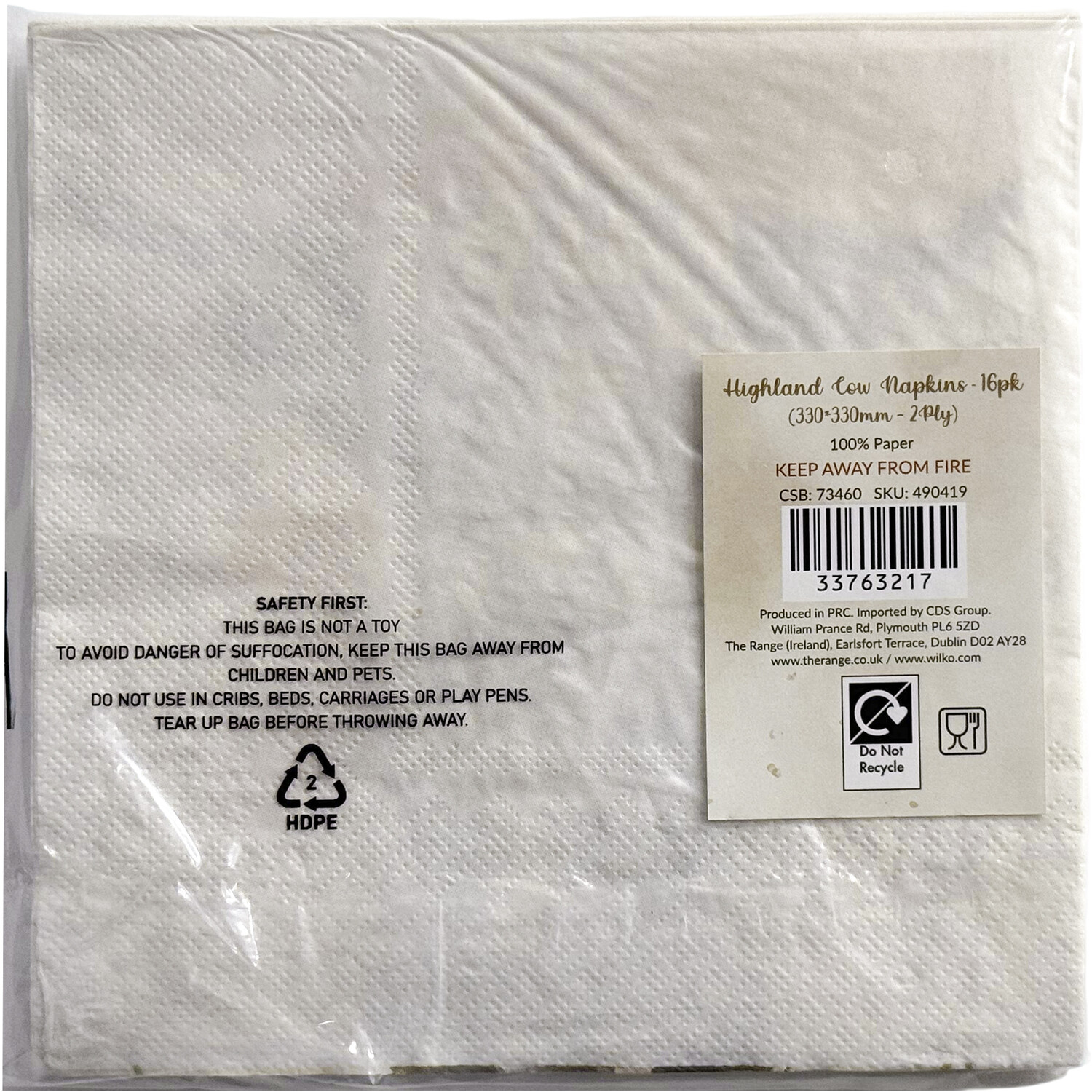 Pack of 16 Highland Cow Napkins Image 3