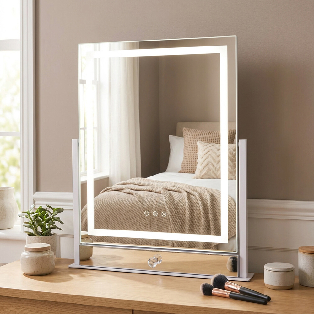 Hollywood LED Strip Mirror with Drawer Image 2