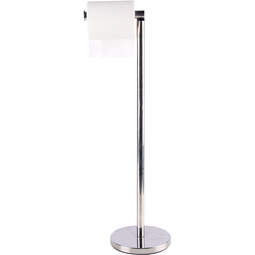 Avilo 2-in-1 Silver Toilet Paper Storage and Holder Image 3