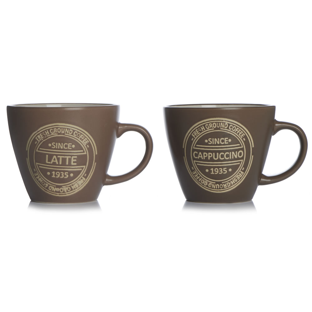 Wilko Latte and Cappuccino Design Mug Image