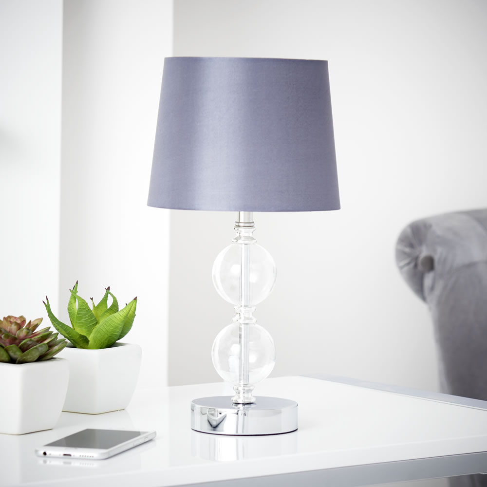 Wilko Atole Light Grey Table Lamp Image 4