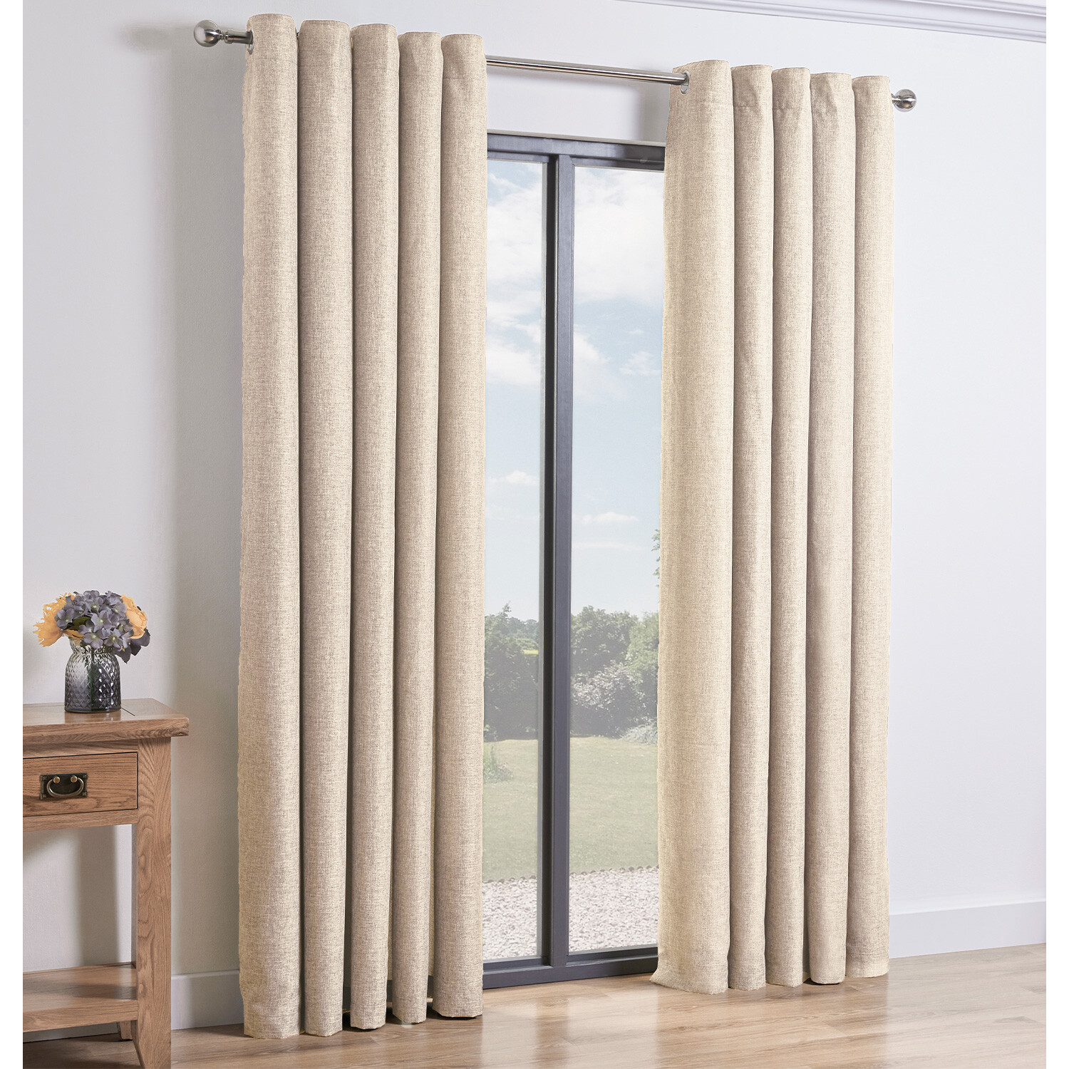 Taylor Eyelet Curtain - Natural / 229cm Image