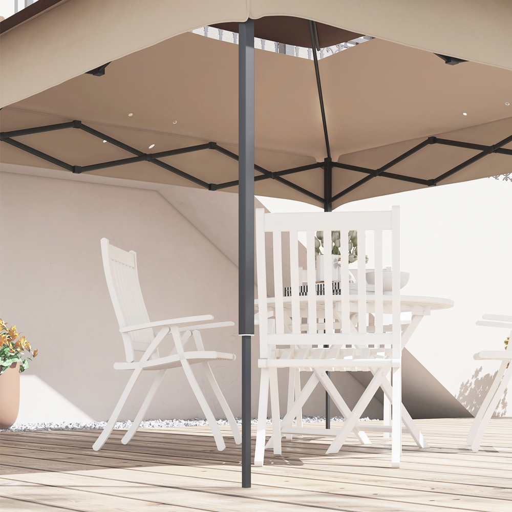 Outsunny 3.25 x 3.25m 2 Tier Beige Pop Up Gazebo Roof Canopy Image 3