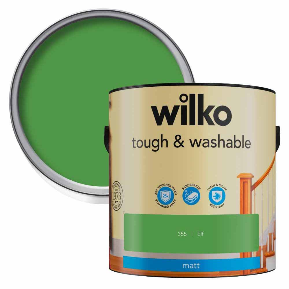 Wilko Tough & Washable Elf Matt Emulsion Paint 2.5L Image 1