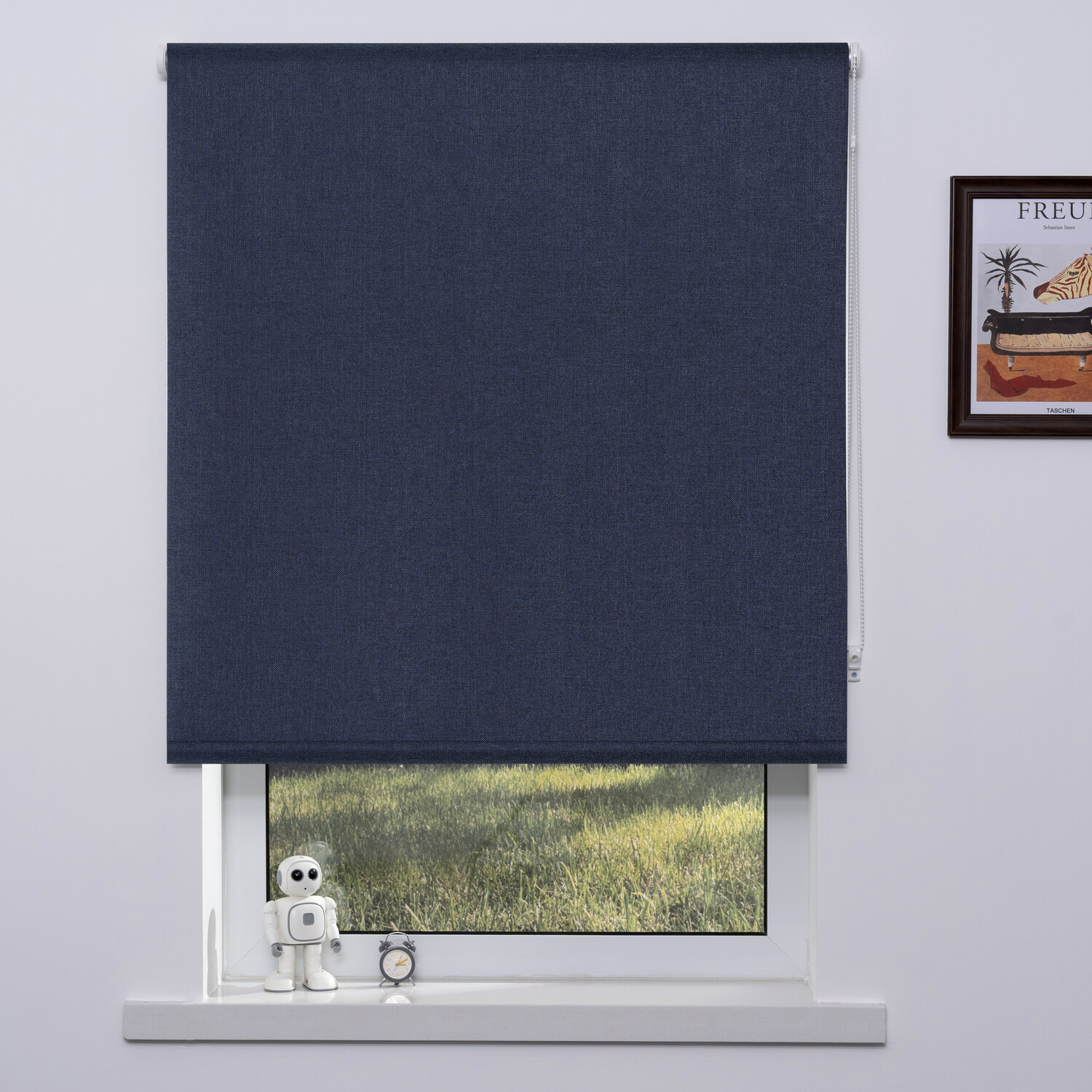 Divante Blackout Textured Blind - Dark Blue / 90cm Image 1
