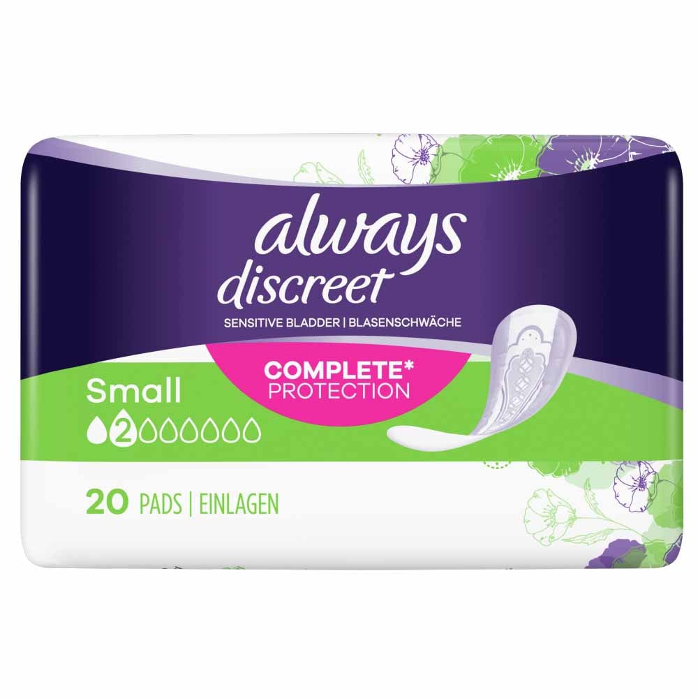 Always Discreet Sensitive Bladder Small Incontinence Pads 20 Pack Case