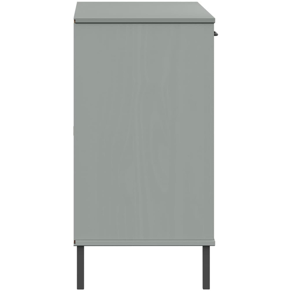 vidaXL 2 Door 2 Drawer Single Shelf Grey Solid Pine Wood Sideboard Image 6