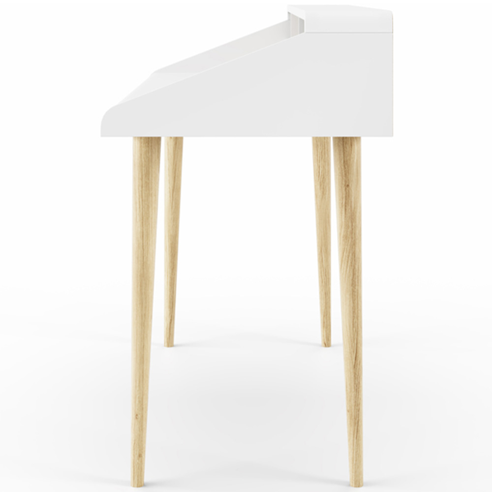 Alphason Yeovil 2 Drawer 2 Shelf Oak and White Writing Desk Image 4