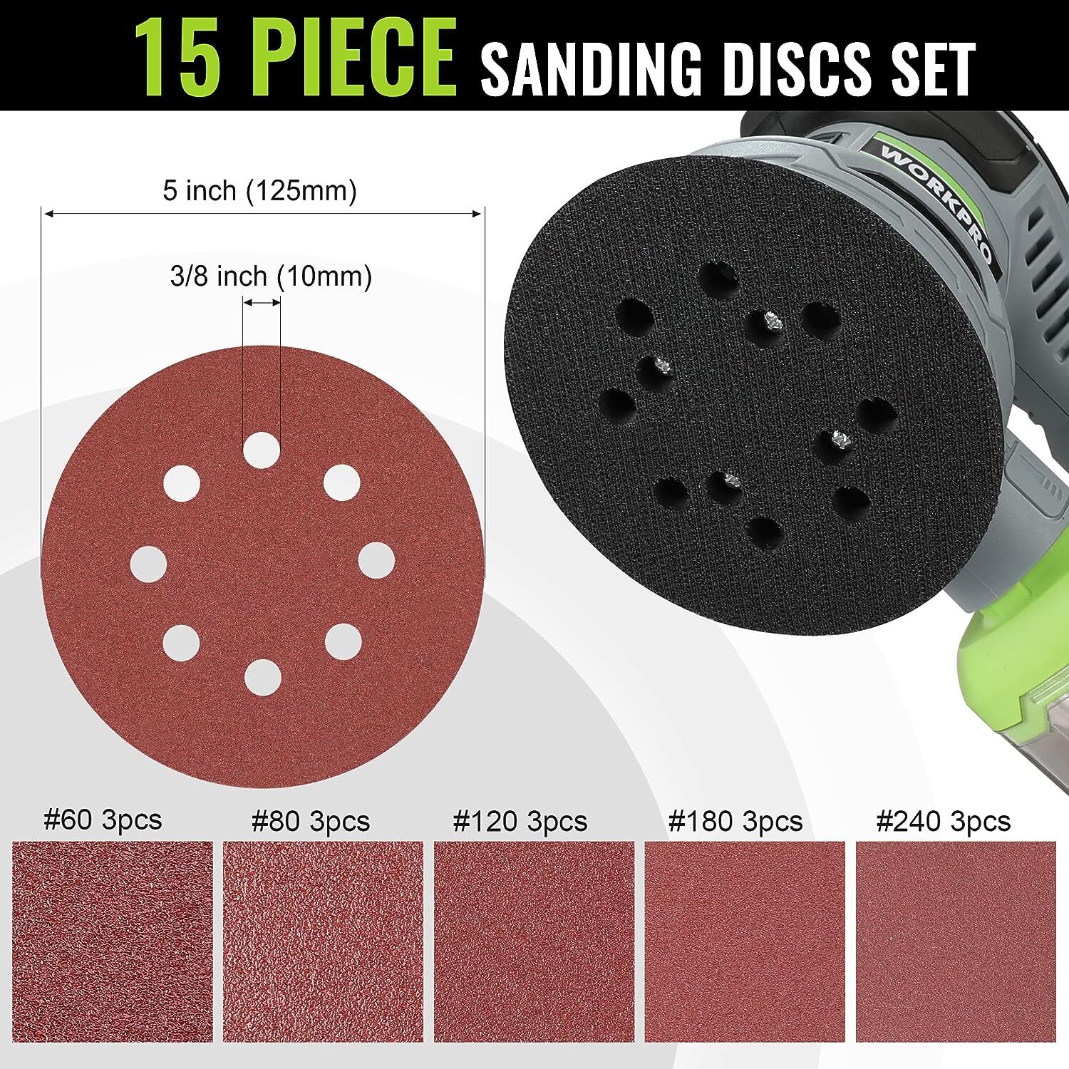 Workpro 300W Orbital Sander Image 3