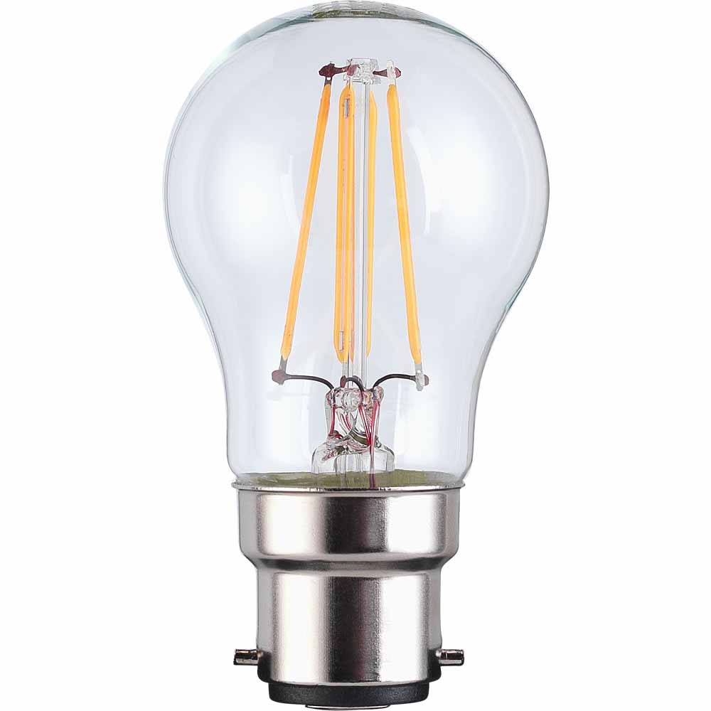 Wilko 1 Pack Bayonet B22/BC LED Filament 470 Lumens Round Dimmable Light Bulb Image 1