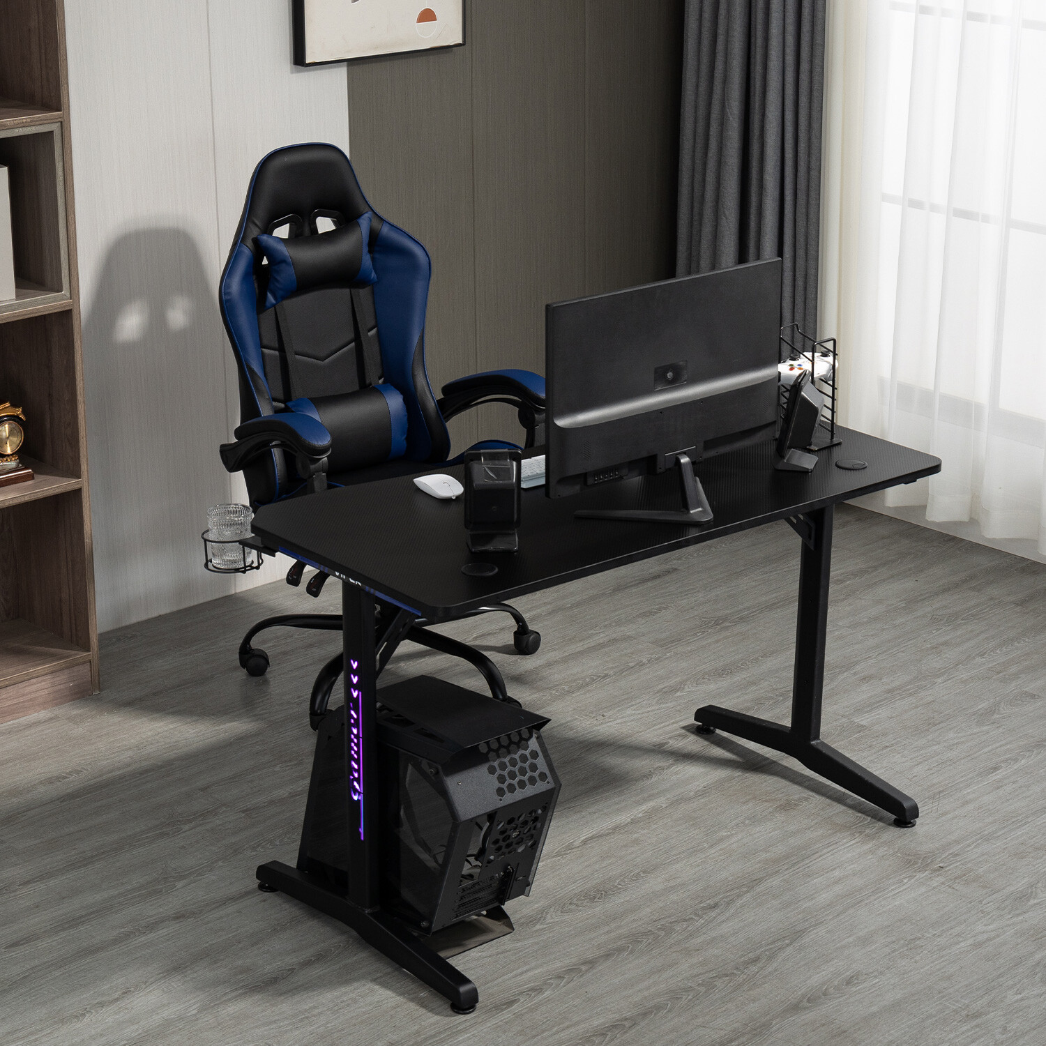 Galaxy Blue PU Swivel Gaming Chair Image 10