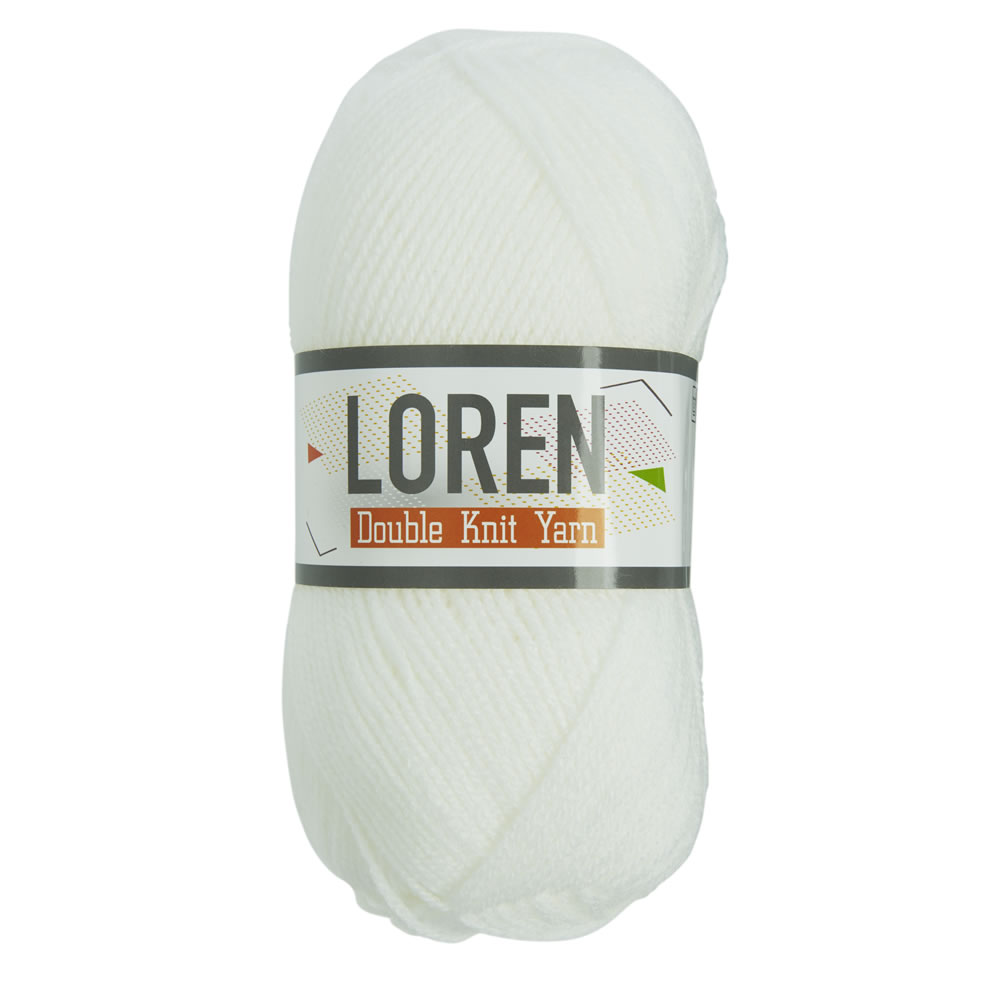 Loren White Double Knit Yarn 100g Image