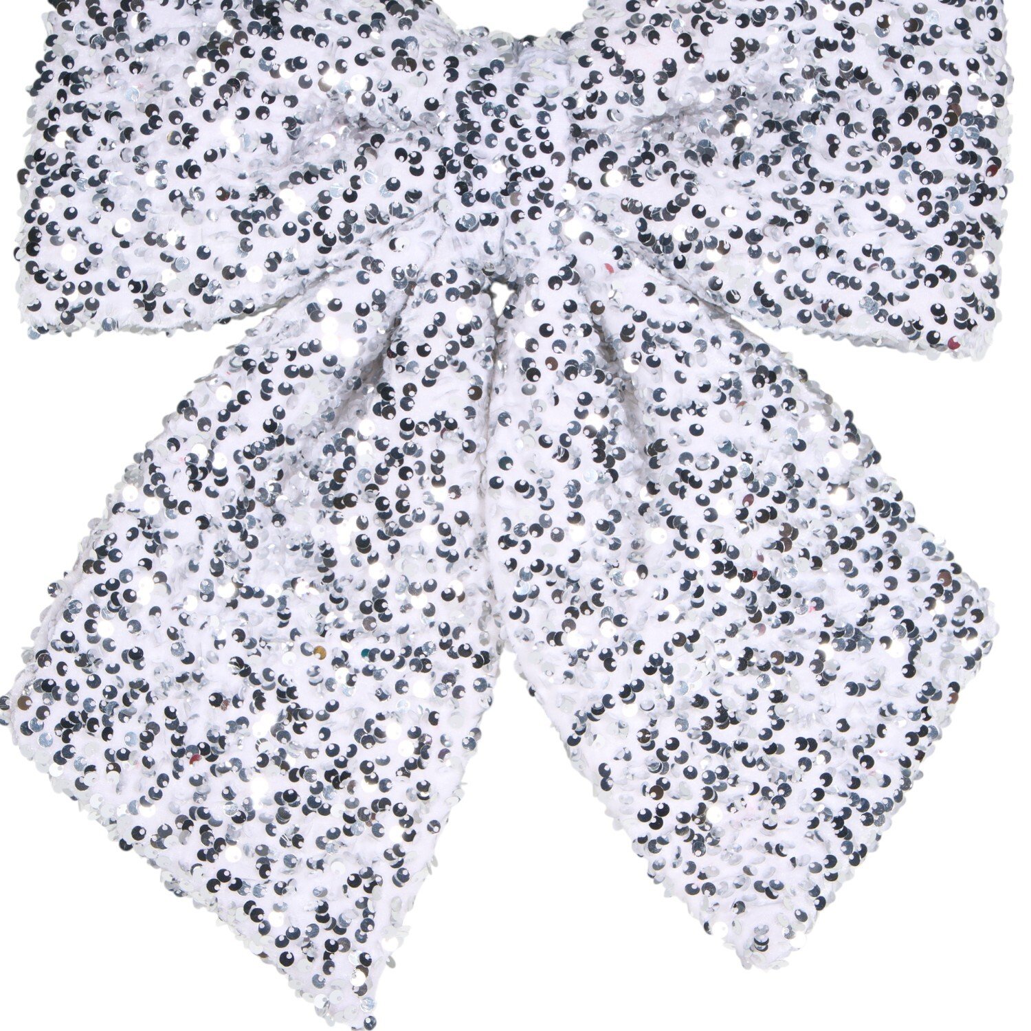 Sequin Sponge Bow Silver Image 3