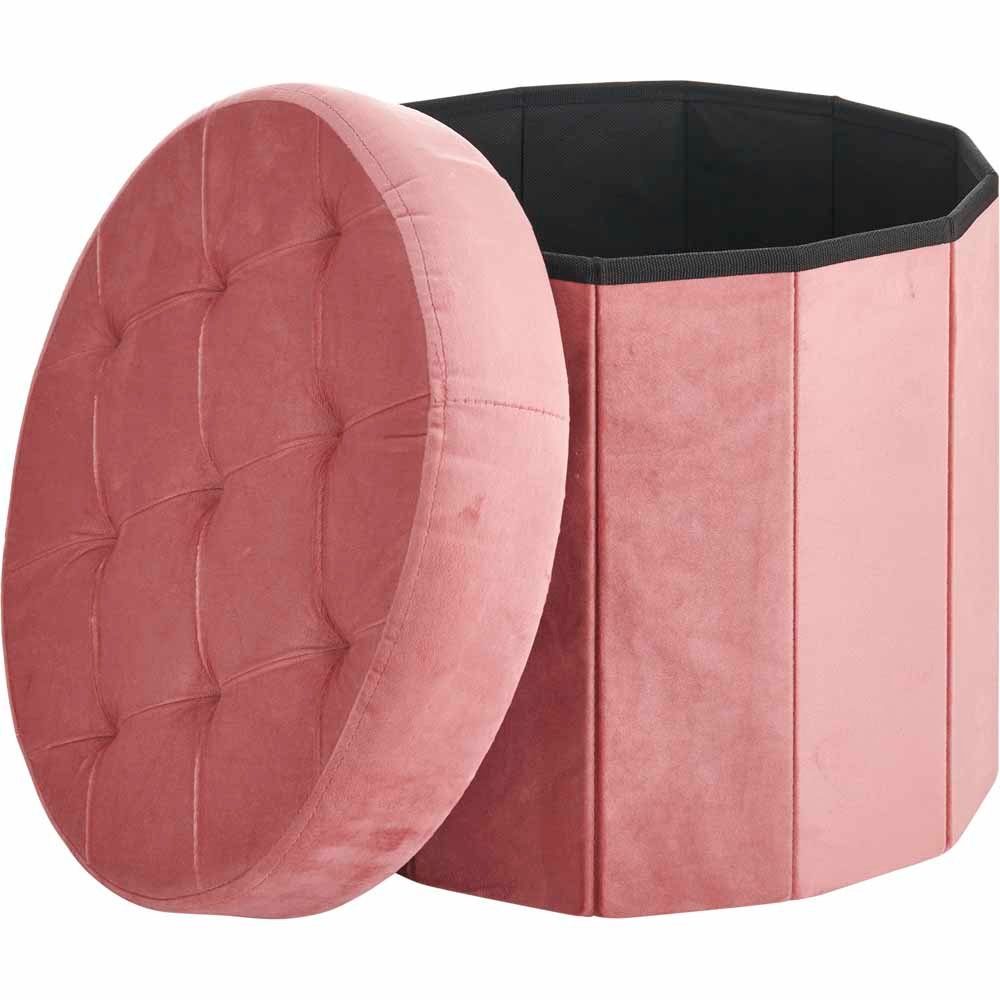 Wilko Pink Foldable Storage Stool Image 3