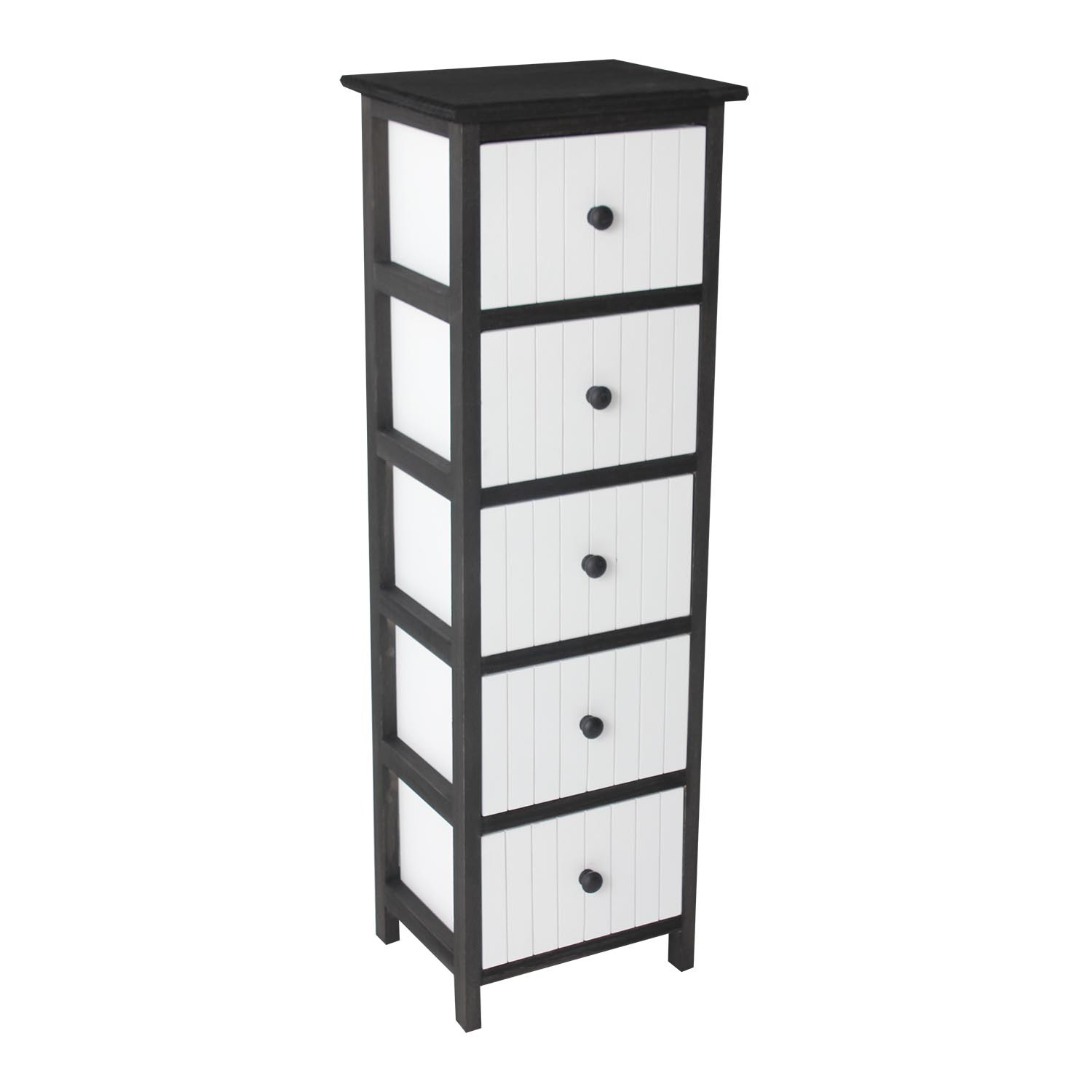 Moscow 5-Drawer Storage Unit - Black & White Image 2