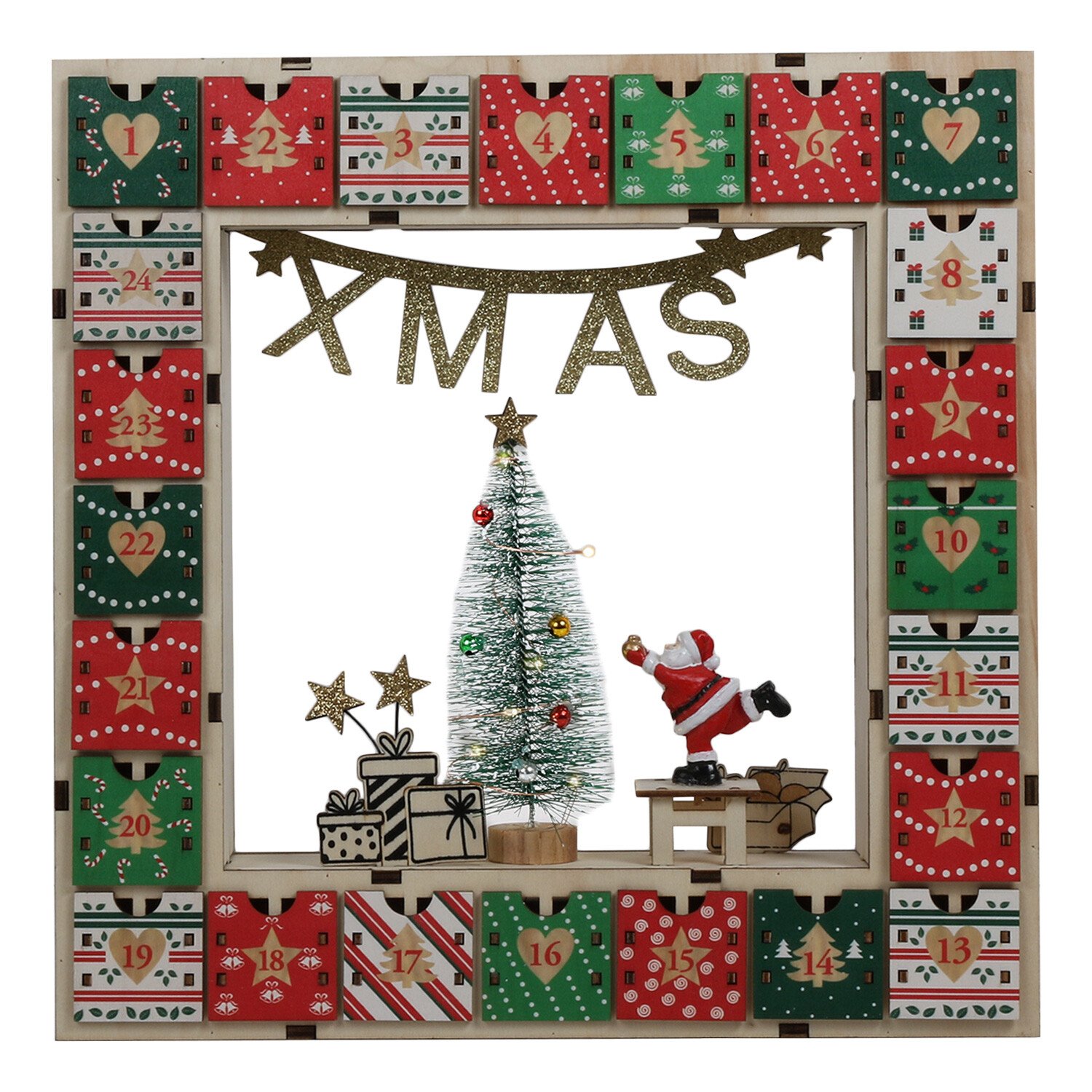 LED Santa Decorating Advent Calendar Image 1