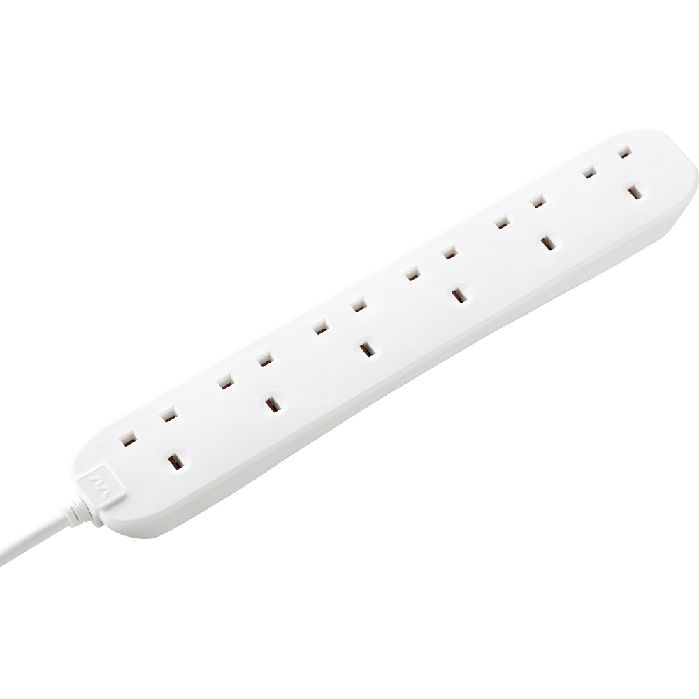 Masterplug White 13A 6 Socket Extension Lead 2m Image 4