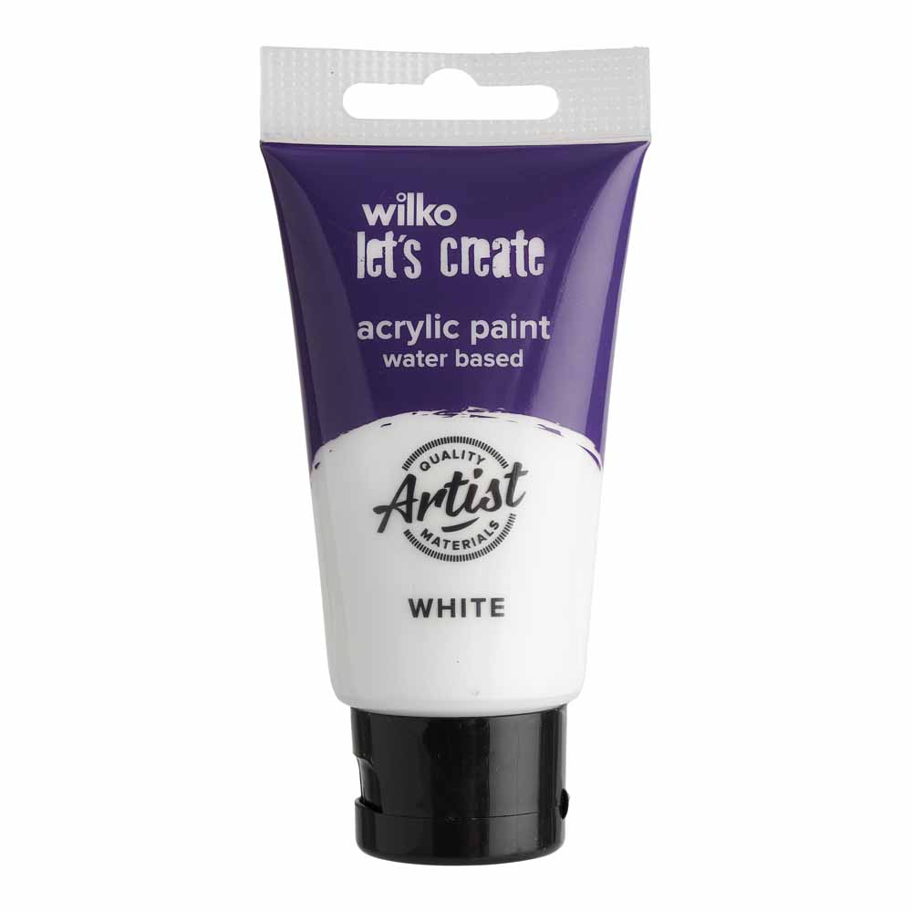 Wilko White Acrylic Paint 75ml Wilko