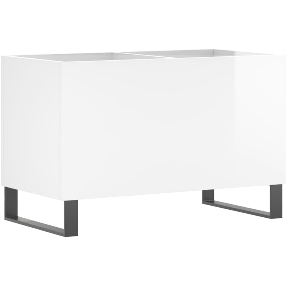 vidaXL High Gloss White Record Cabinet Image 6