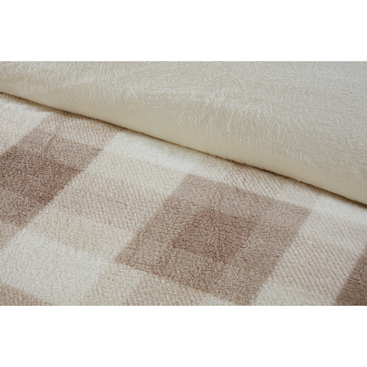 Teddy Fleece Printed Check Duvet Set - Natural / Single Image 3
