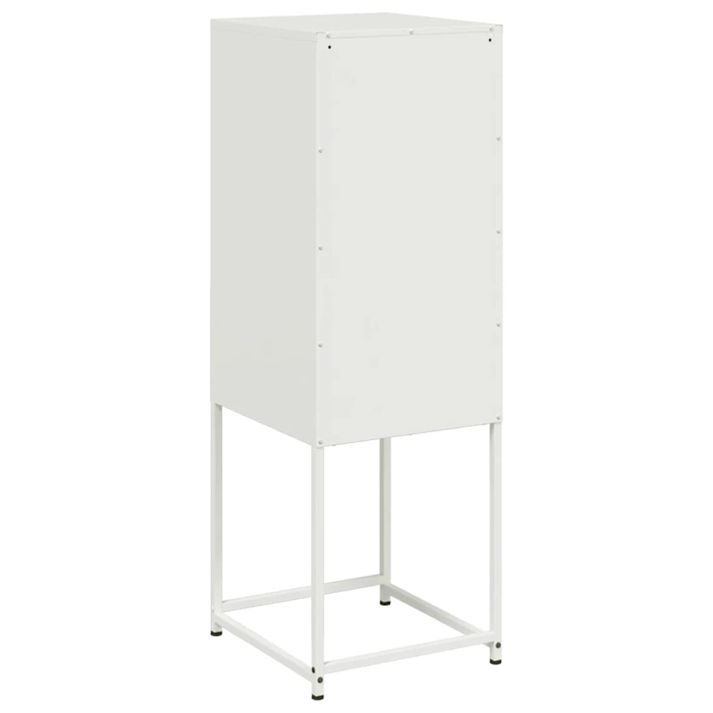 vidaXL Single Door White Steel Highboard Image 8