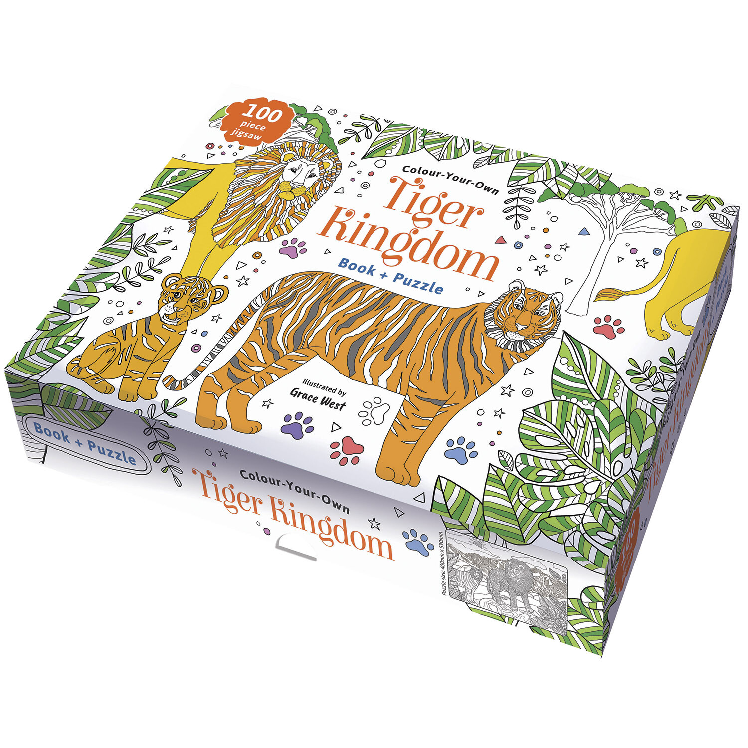 Colour Your Own Tiger Kingdom Book and Puzzle Image
