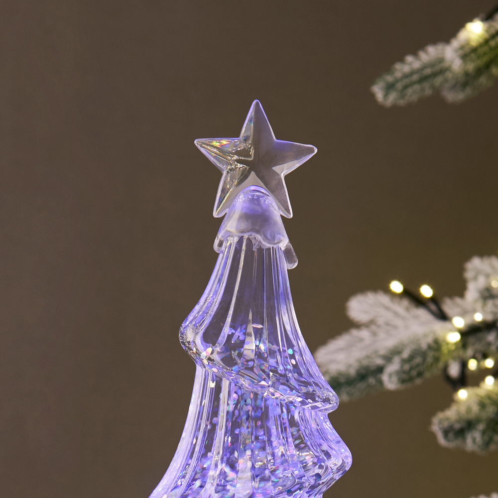 Iridescent Tree LED Glitter Spinner Image 6