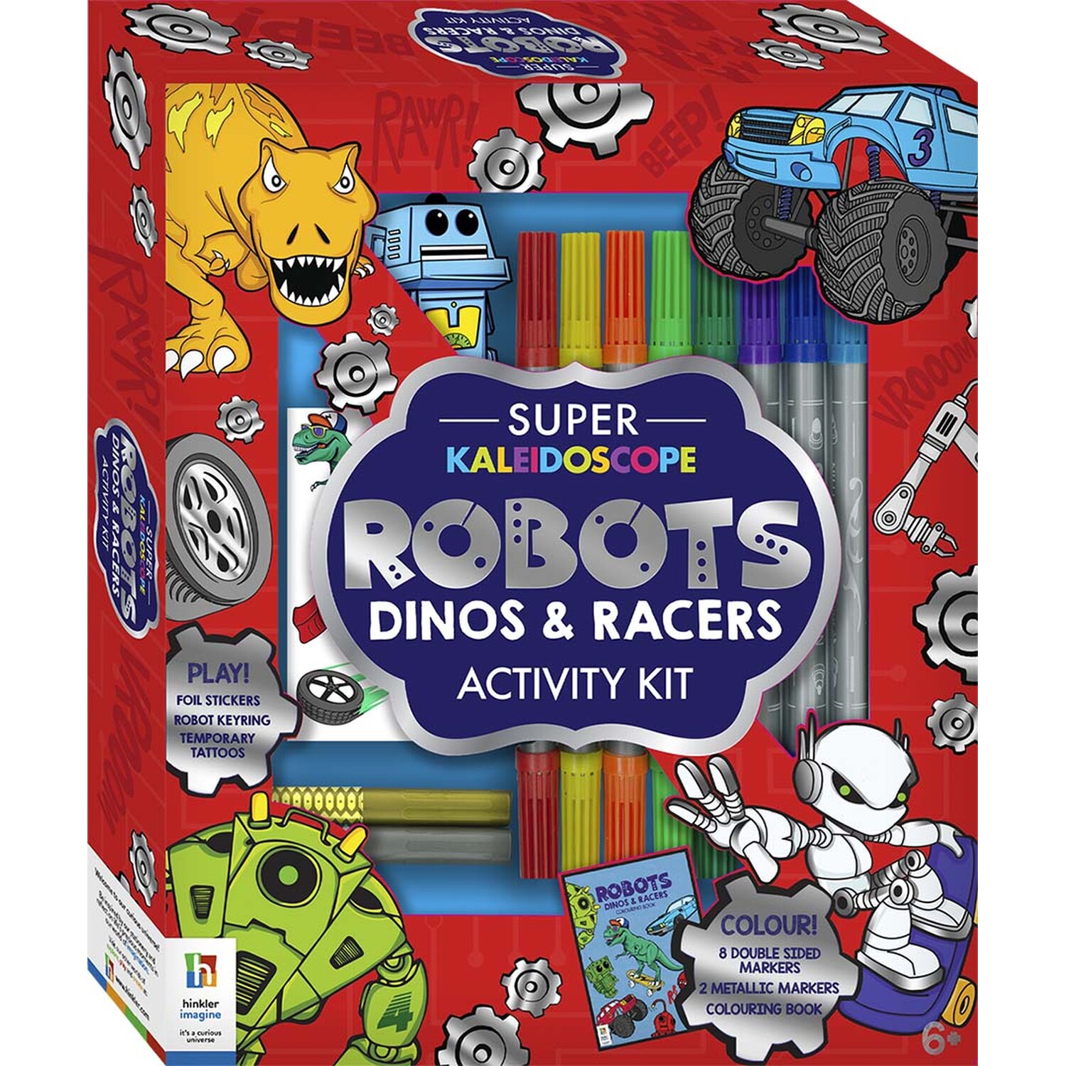 Hinkler Super Kaleidoscope Robots Dinos and Racers Activity Kit Image