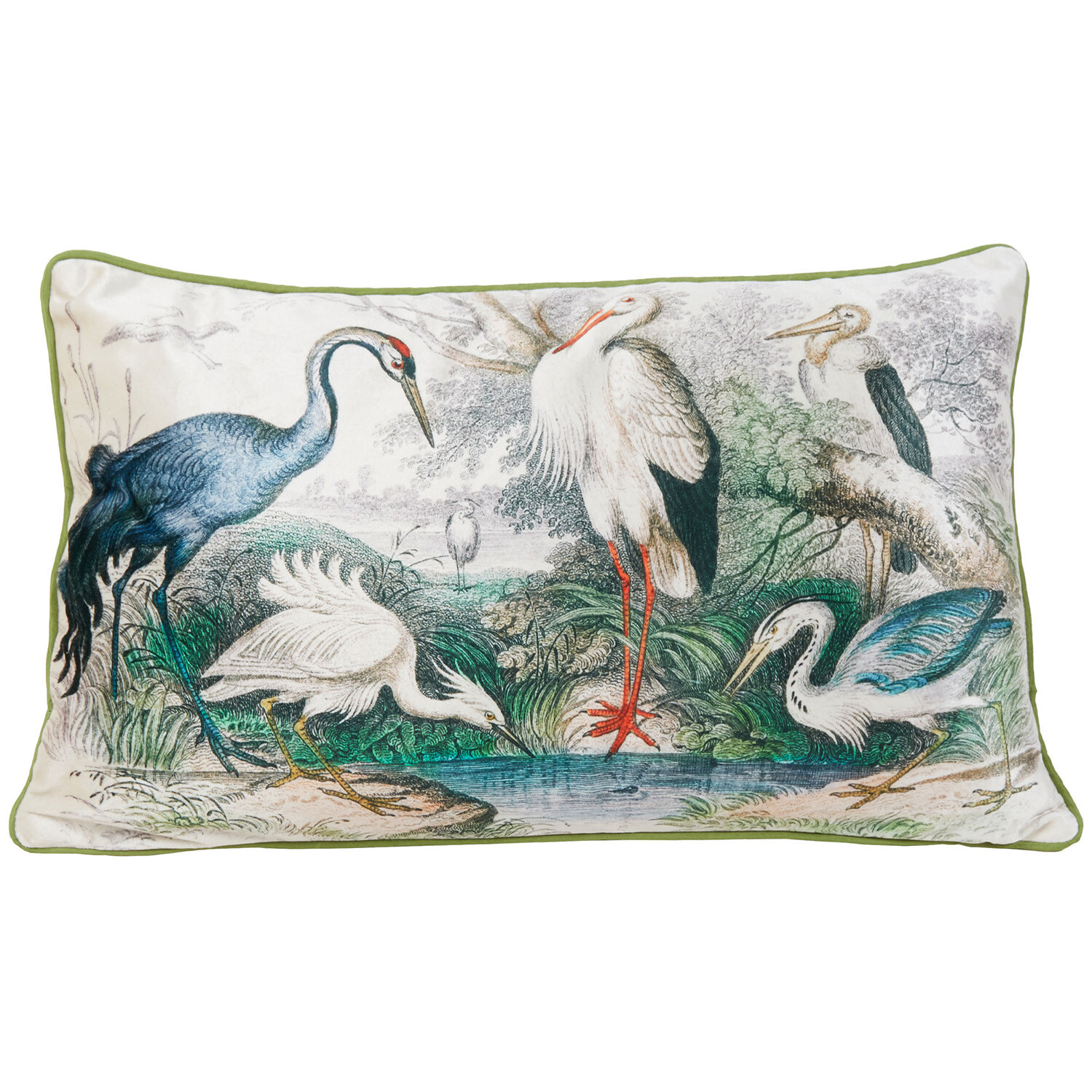 Oriental Birds Cushion - Multicolour Image 1