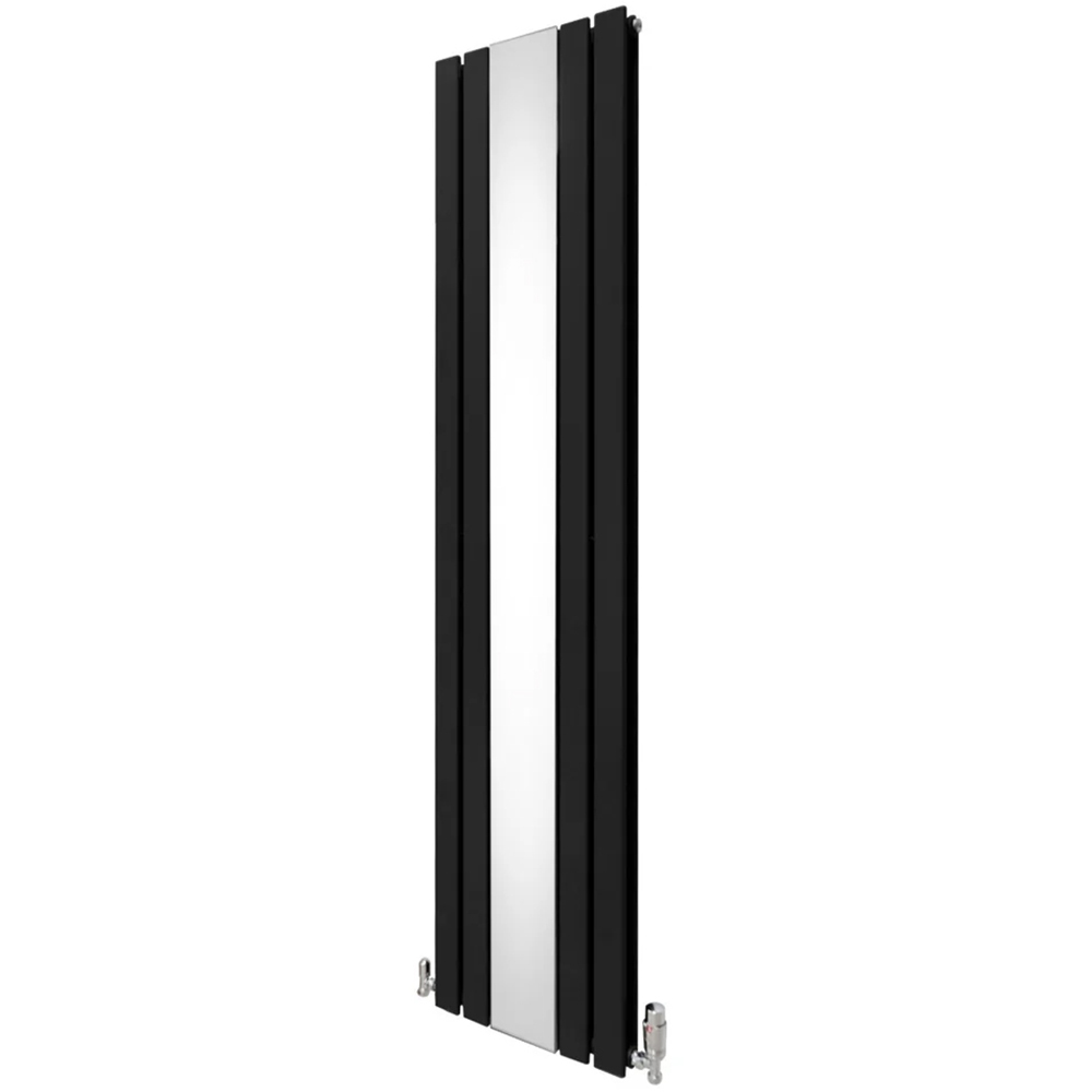 Monster Shop 6012BTU Black Flat Panel Mirror Radiator with Valves 1800 x 425mm Image 3
