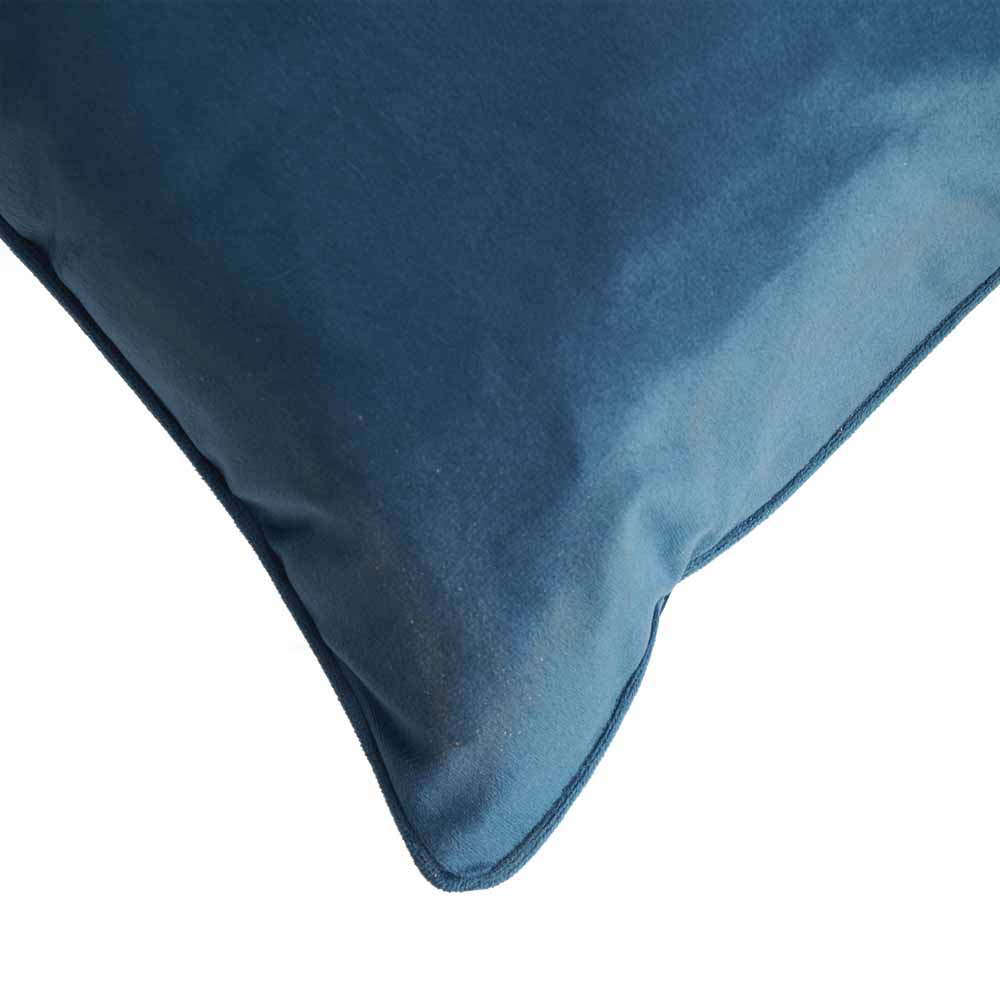 Wilko Teal Velour Cushion 43 x 43cm Wilko