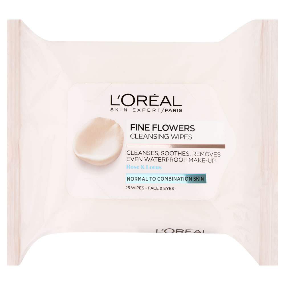 L’Oréal Paris Skin Expert Fine Flowers Cleansing Wipes 25 pack Image 1