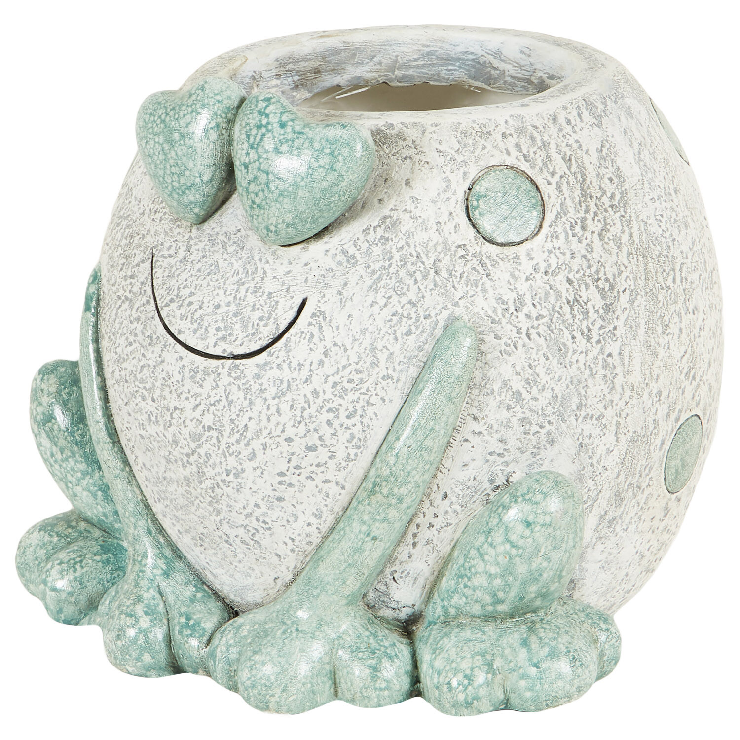 Blue and White Frog Planter - Blue and White Image 4