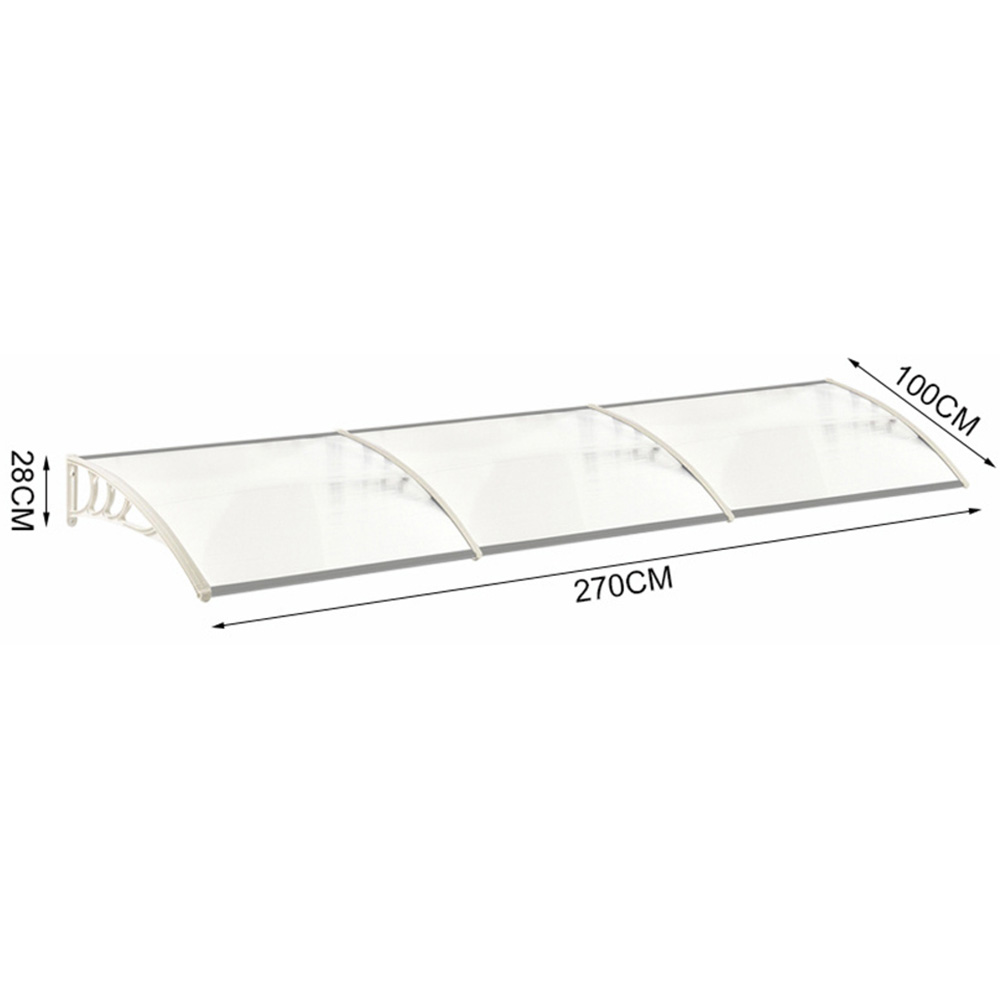 Living and Home White Window and Door Awning Canopy with Brackets 2.7m Image 5