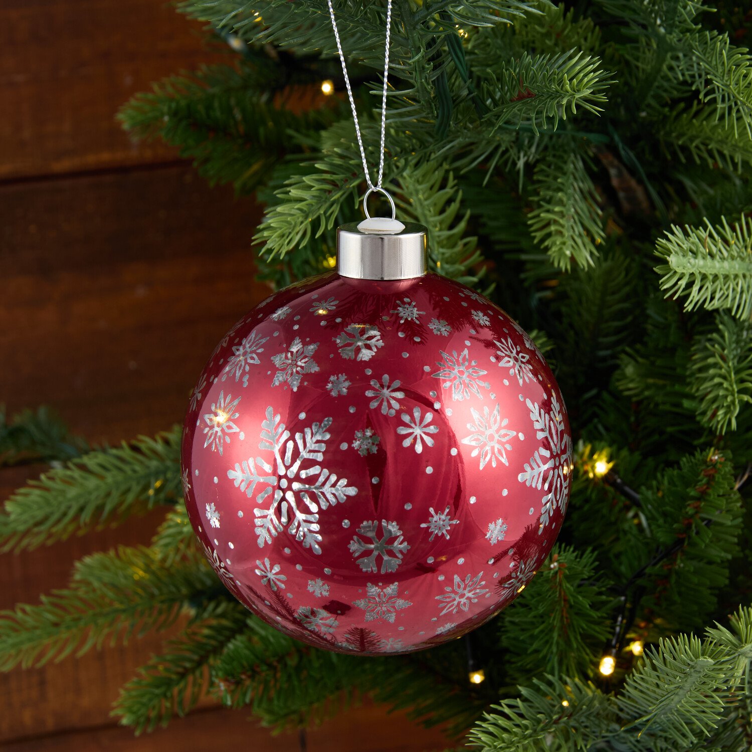 Shiny Snowflake Bauble 12cm Image 5