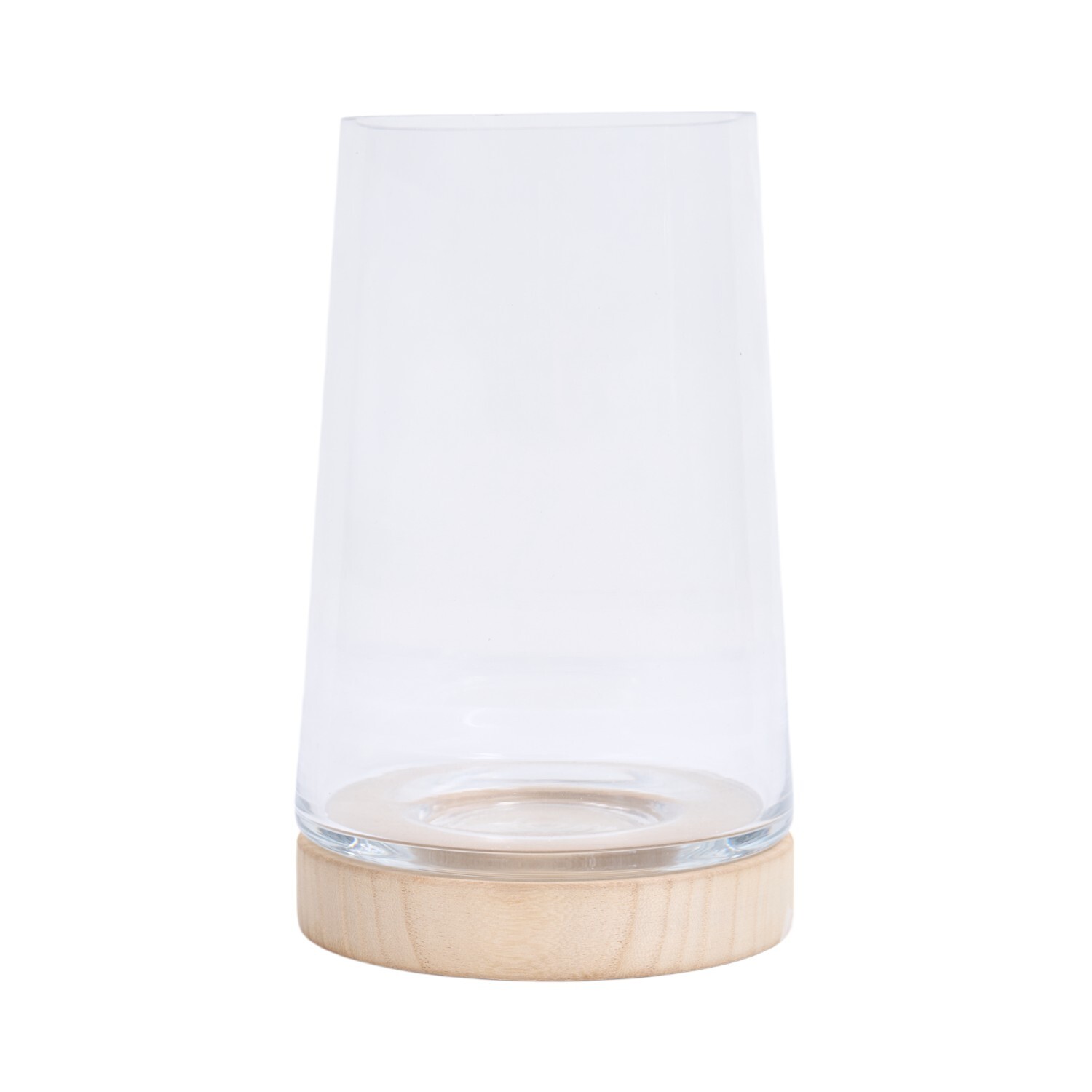 Clear Hurricane with Wooden Base Clear Image 1