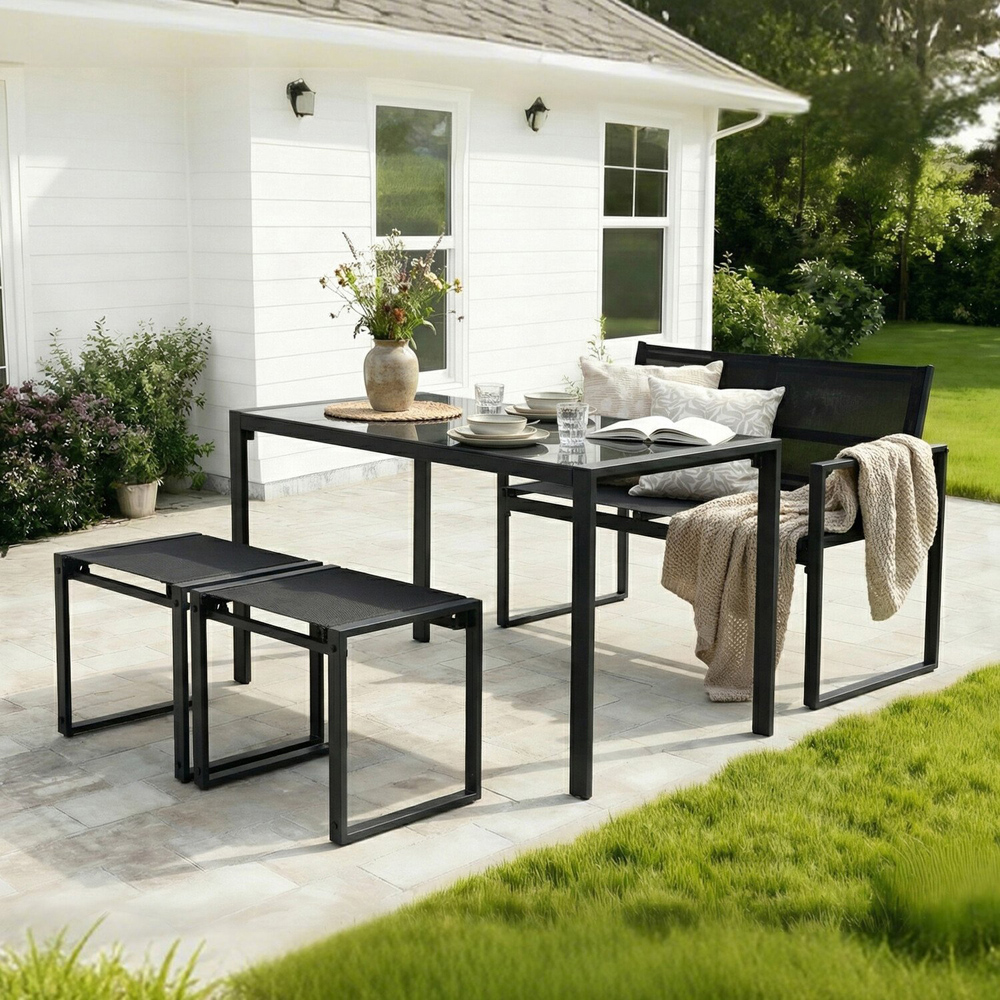 Marley Dining Set Black Image 8