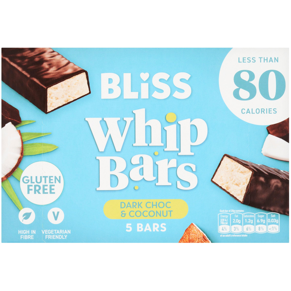 Bliss Whip dark Chocolate and Coconut Bars 5 Pack Image
