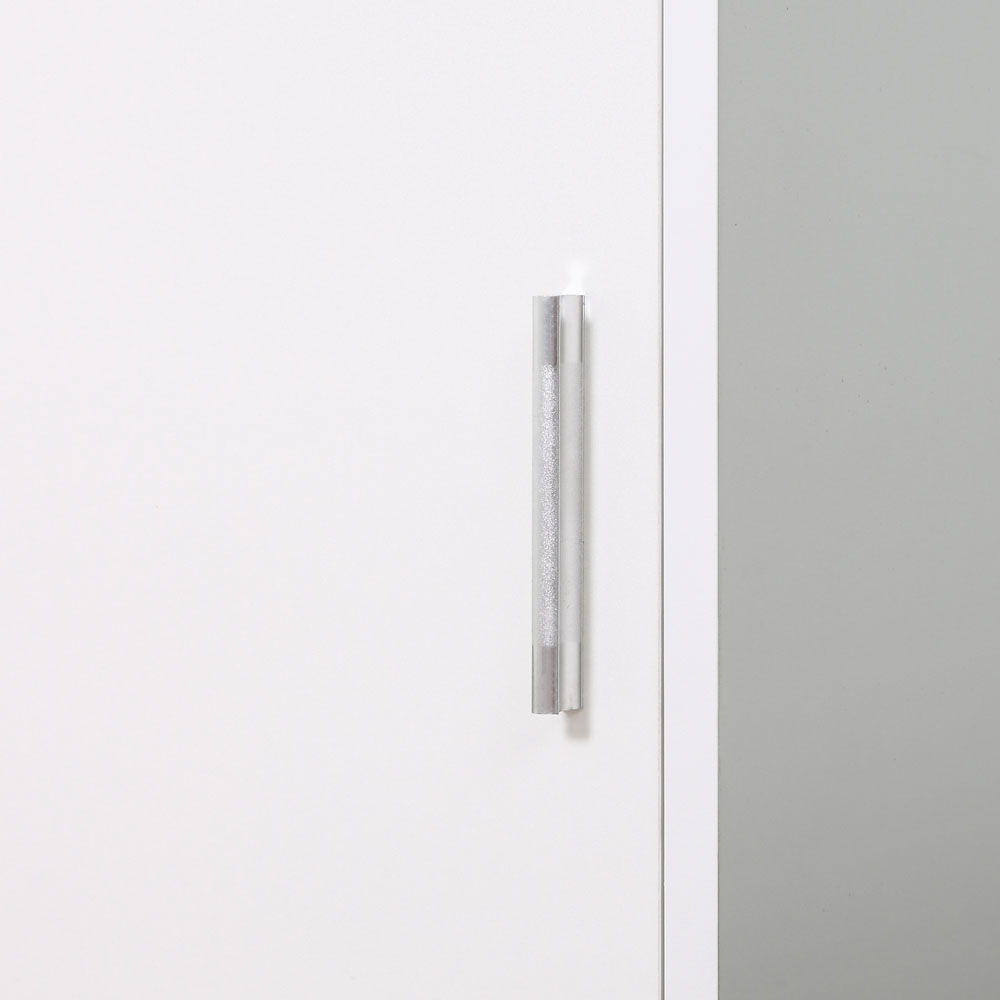 Kleankin White 2 Door Mirrored Tall Floor Cabinet Image 3