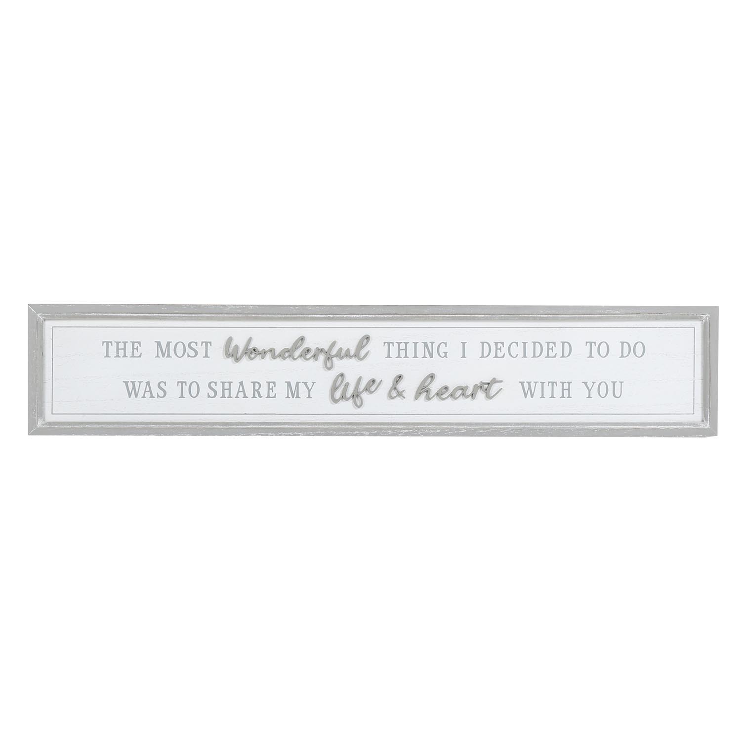 Grey Framed 3D Sentiment Plaque Image 2