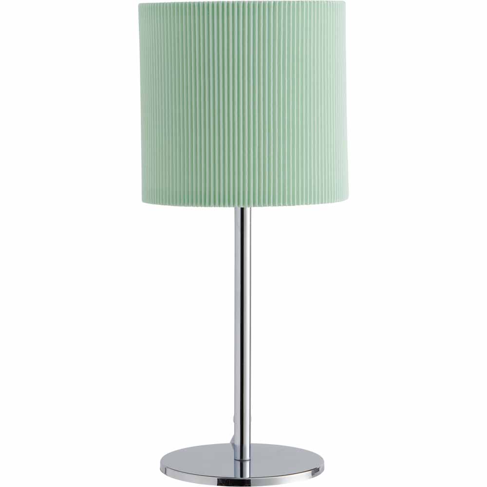 Wilko Mint Micro Pleat Table Lamp Image 1