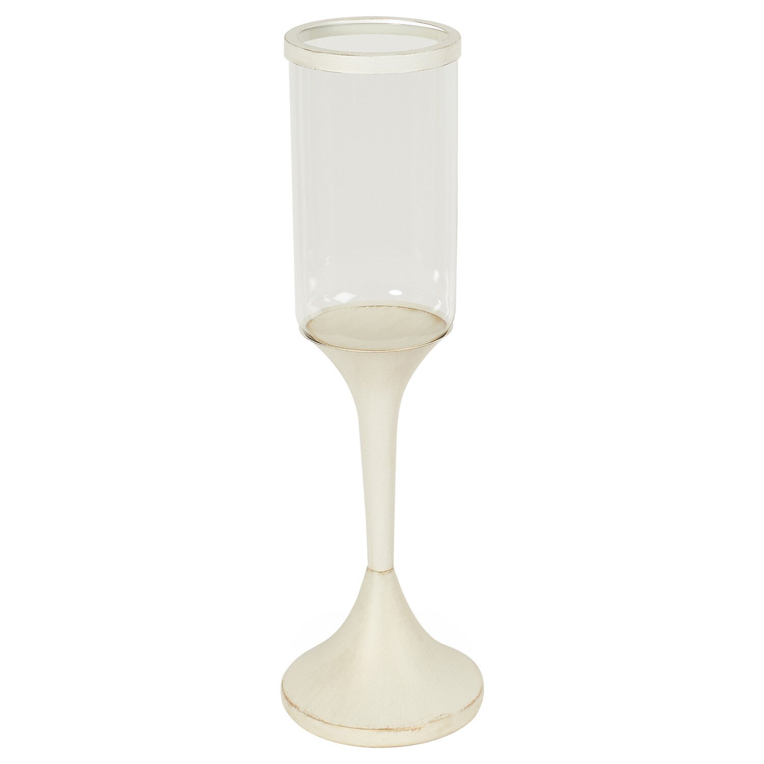 Ivory Table Top Hurricane - Clear Image 3