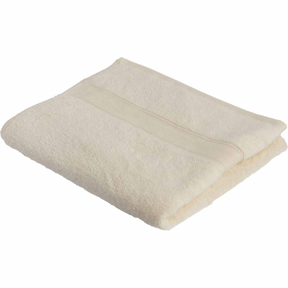 Wilko Supersoft Cream Bath Towel Image 1