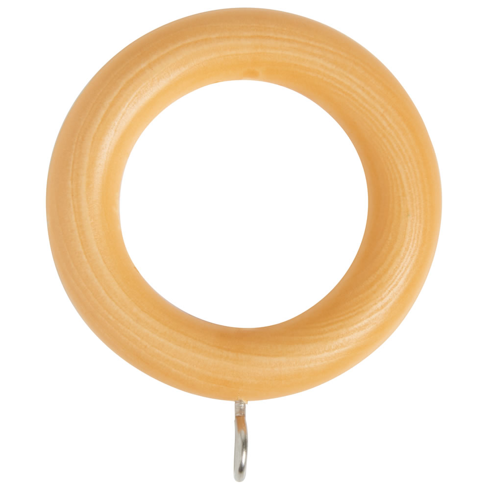 Wilko 150cm x 28mm Natural Wood Effect Curtain Pole Image 4