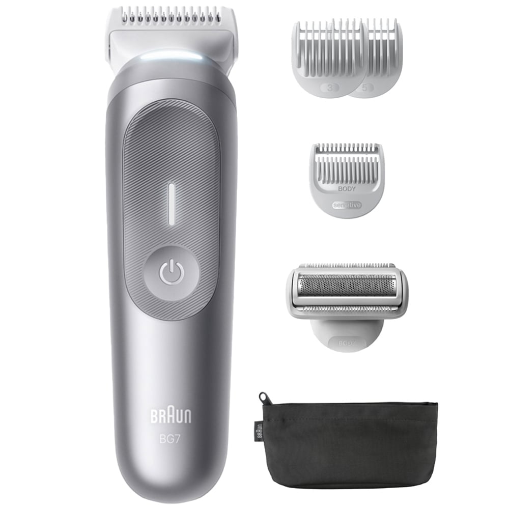 Braun Series 7 BG7550 Grey Waterproof Body Groomer with 6 Grooming Tools Image 2
