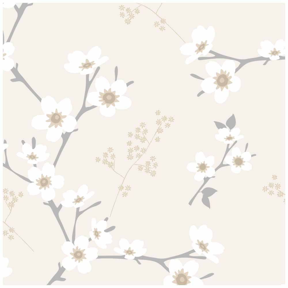 Wilko Cherry Blossom Neutral Wallpaper Image 1
