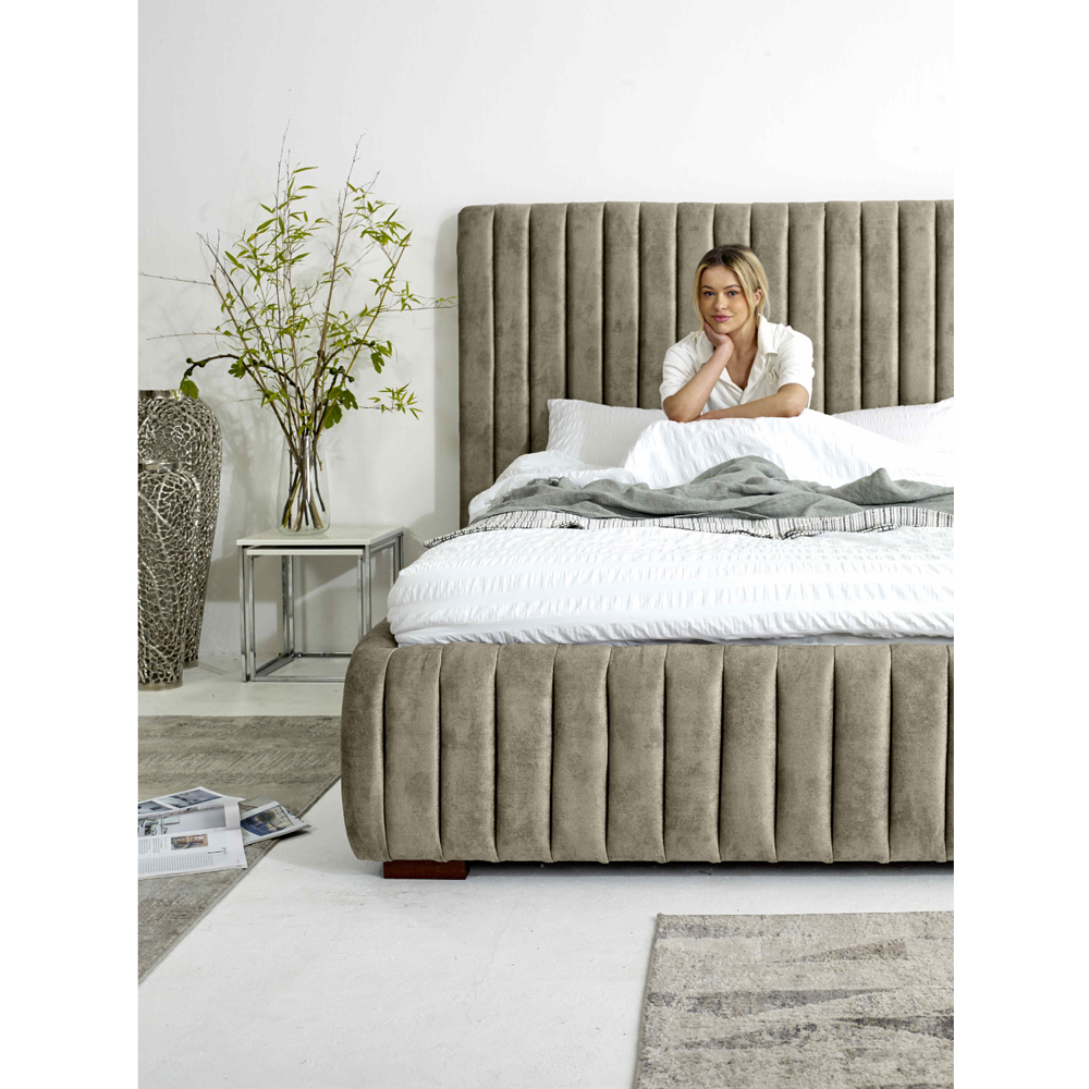 Eleganza The Elite Super King Size Pearl Oakland Fabric Bed Frame with Headboard and Footboard Image 3