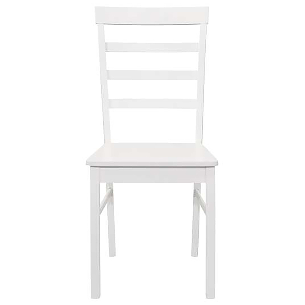 Upton Set of 2 White Ladder Back Chair Image 2