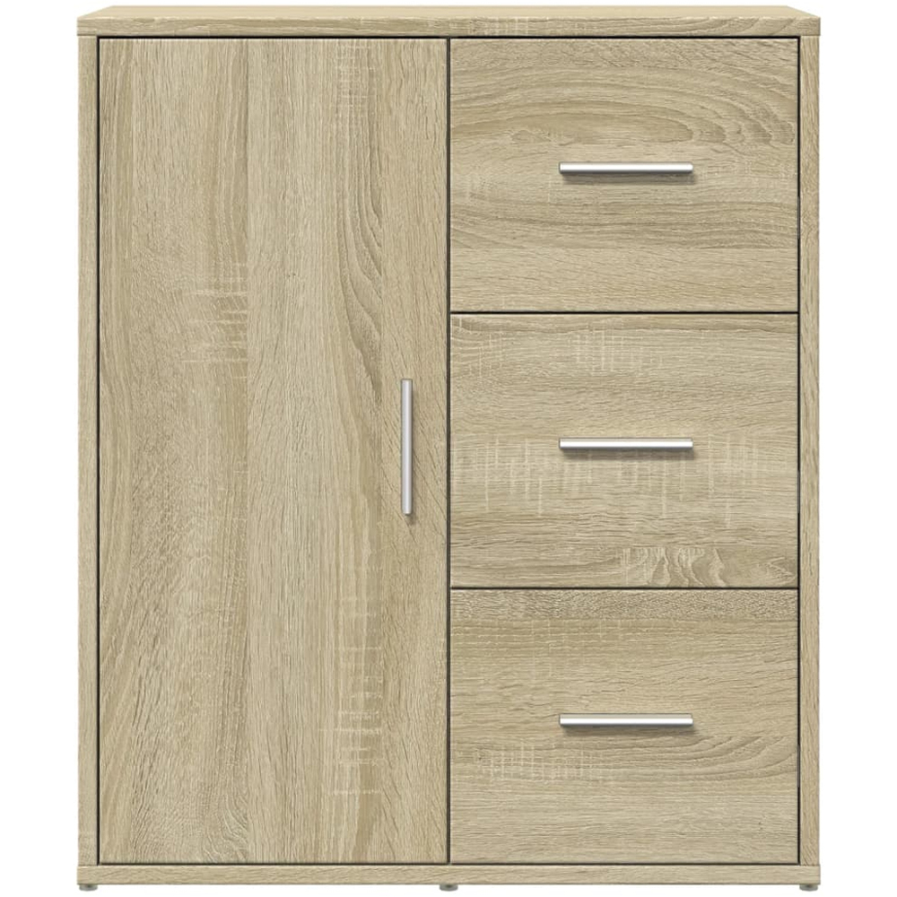 vidaXL Single Door 3 Drawer 2 Shelf Sonoma Oak Sideboard Image 4